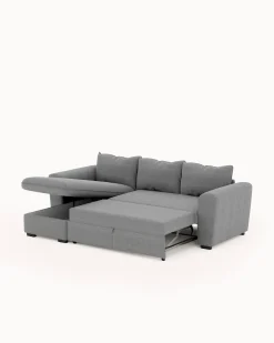 Sofá chaise longue reversível ASTY com cama e baú