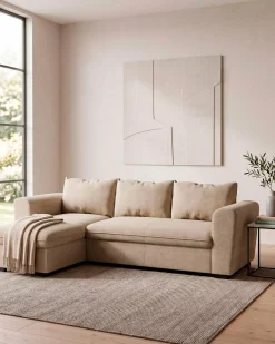Sofá chaise longue reversível ASTY com cama e baú
