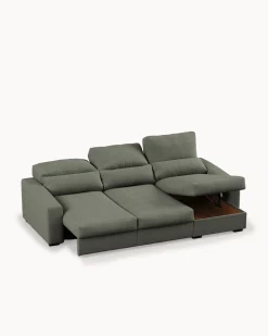 Sofá chaise longue reversível ALABAMA com cama e baú