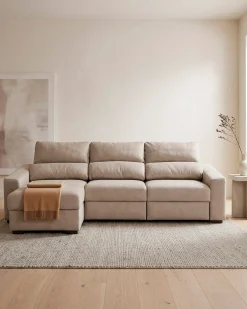 Sofá chaise longue reversível ALABAMA com cama e baú