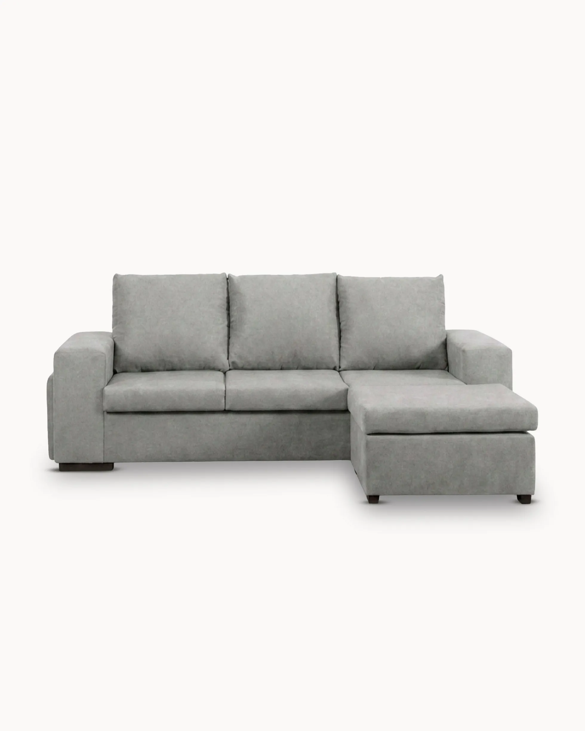 Sofá chaise longue reversível CASTELO com puffs
