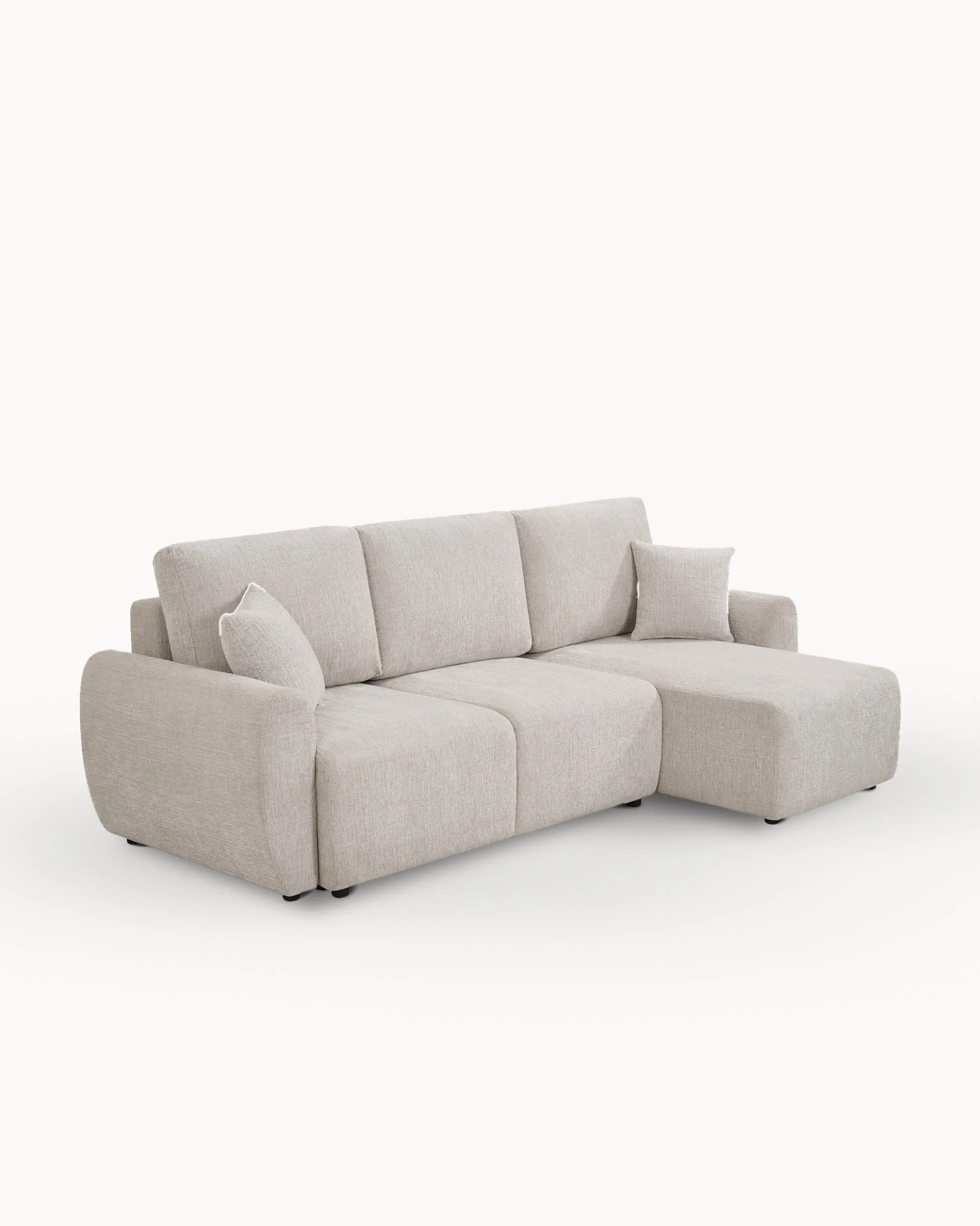 Sofá chaise longue reversível COTTA com cama e baú