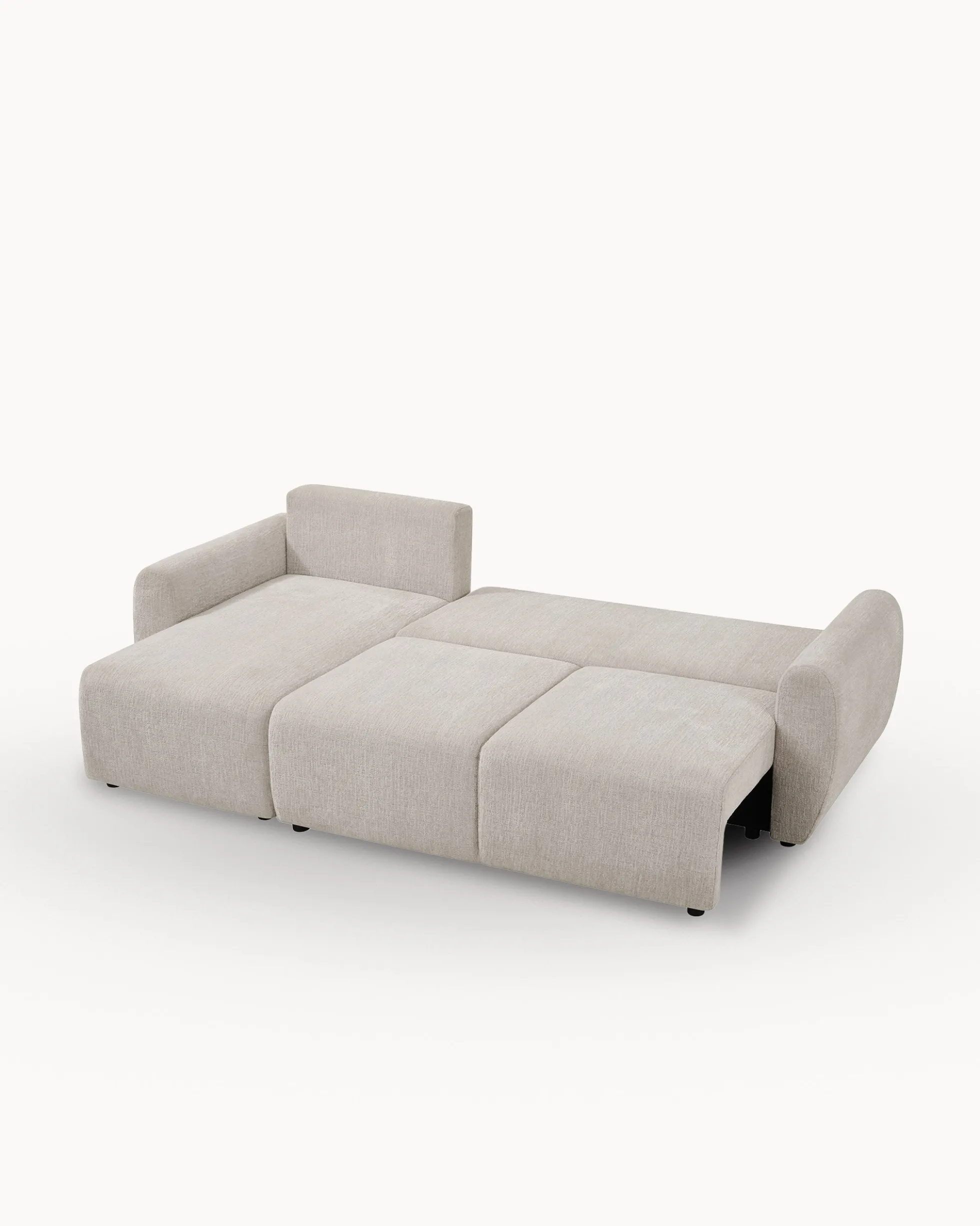 Sofá chaise longue reversível COTTA com cama e baú