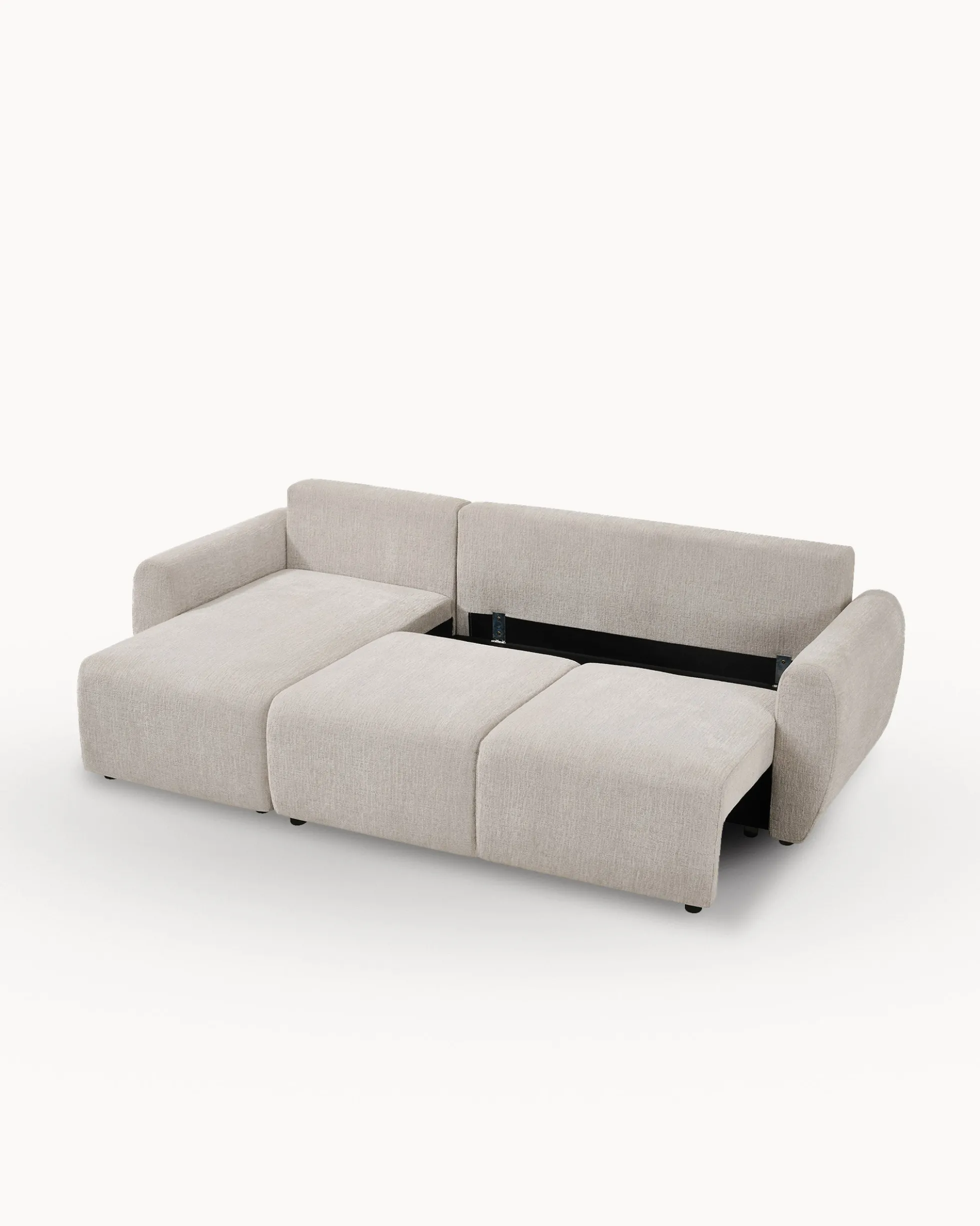 Sofá chaise longue reversível COTTA com cama e baú