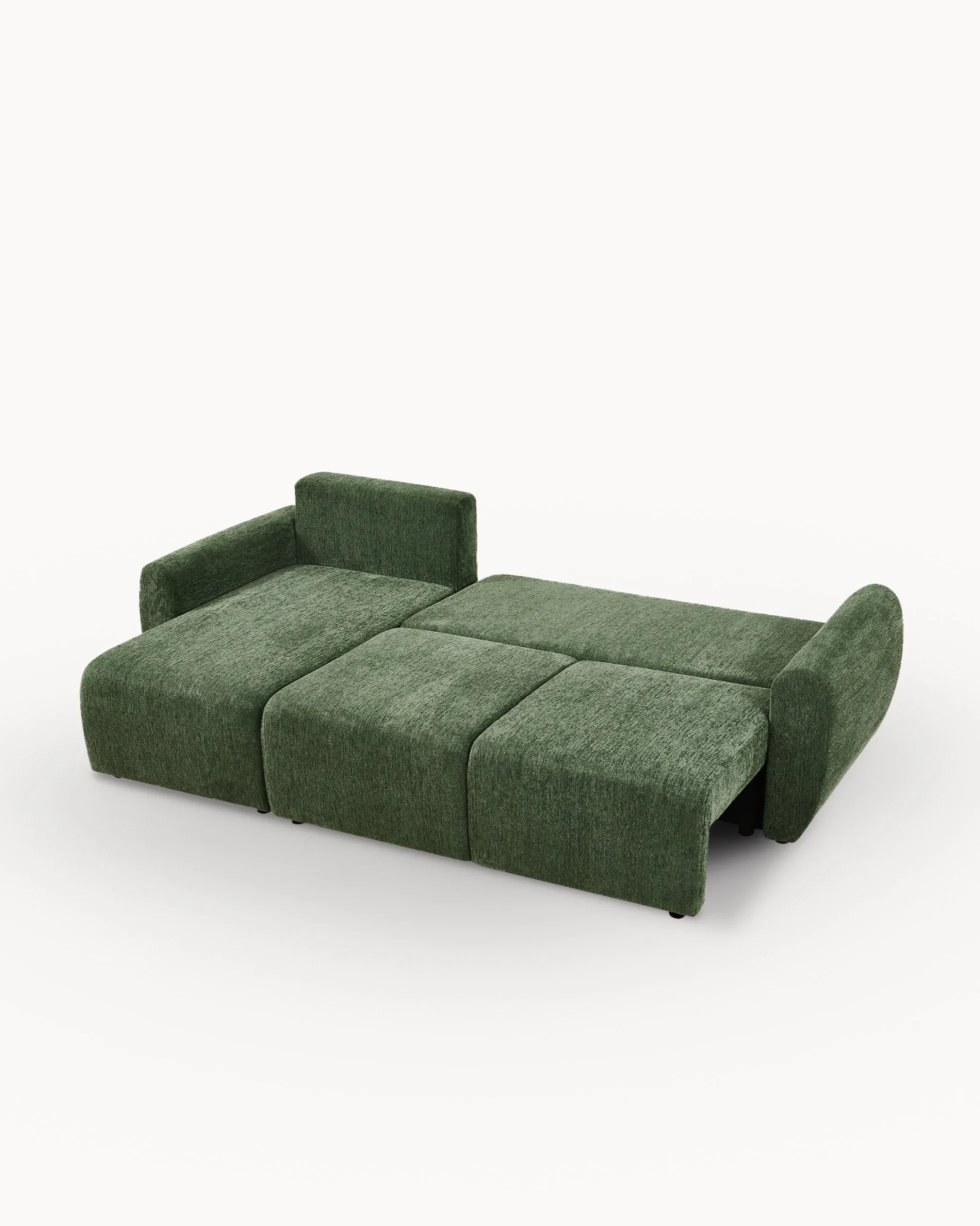 Sofá chaise longue reversível COTTA com cama e baú