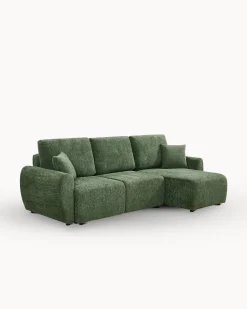 Sofá chaise longue reversível COTTA com cama e baú