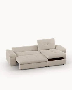 Sofá chaise longue reversível CARLOS com cama e baú