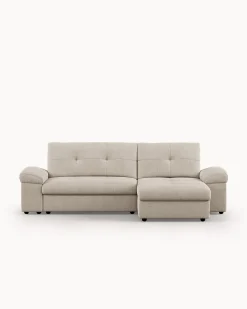 Sofá chaise longue reversível CARLOS com cama e baú