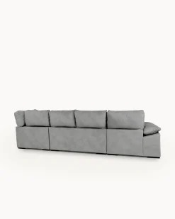 Sofá de canto PARMA com chaise longue e cama