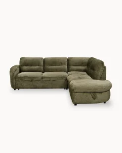 Sofá de canto VIANA com cama e baú