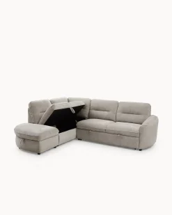 Sofá de canto VIANA com cama e baú