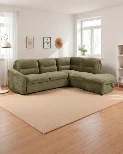 Sofá de canto VIANA com cama e baú