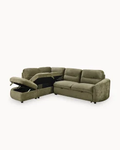 Sofá de canto VIANA com cama e baú