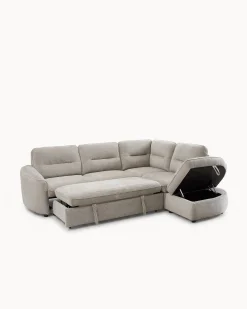 Sofá de canto VIANA com cama e baú