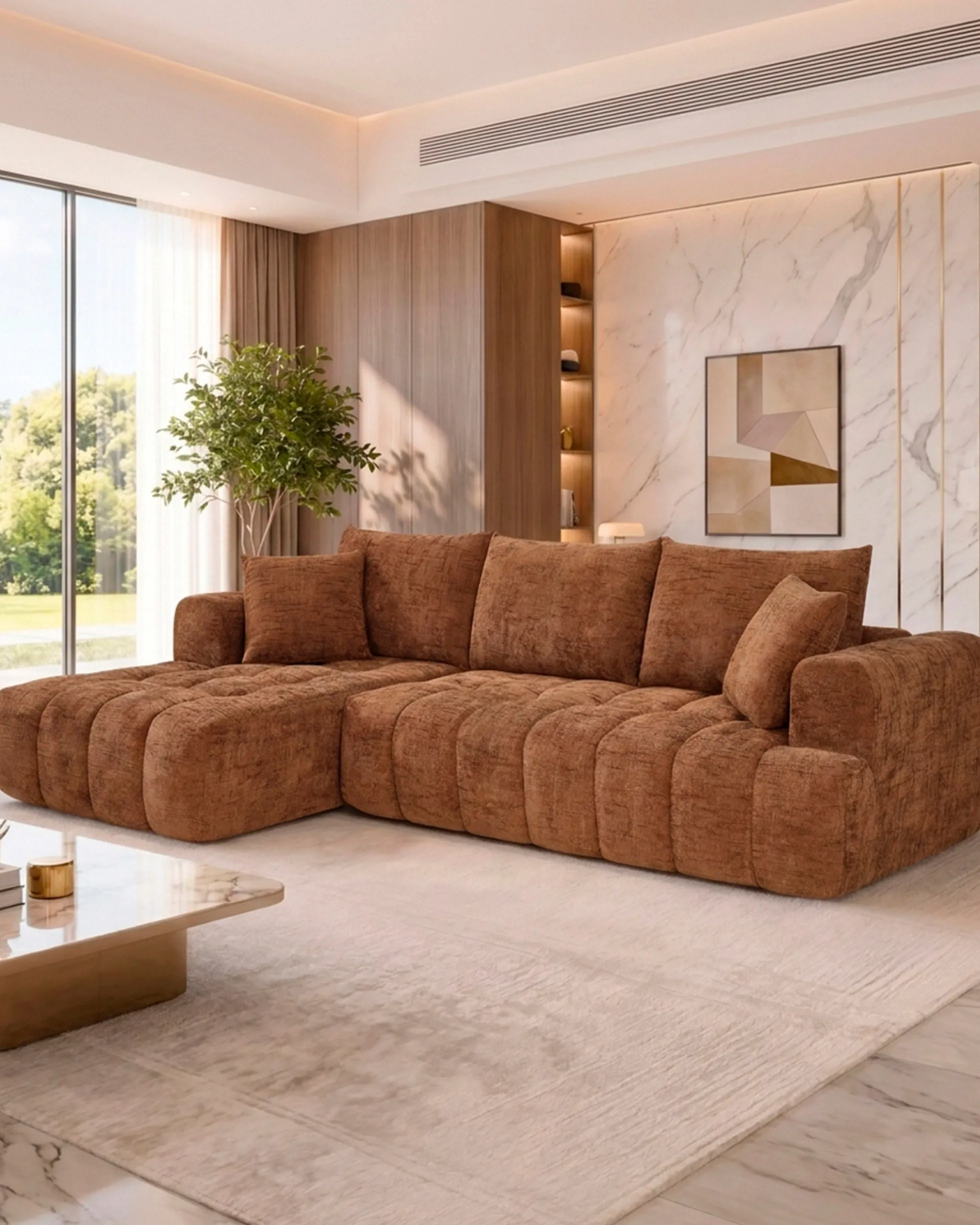 Sofás POP UP! Sofá chaise longue OAKLAND embalado a vácuo