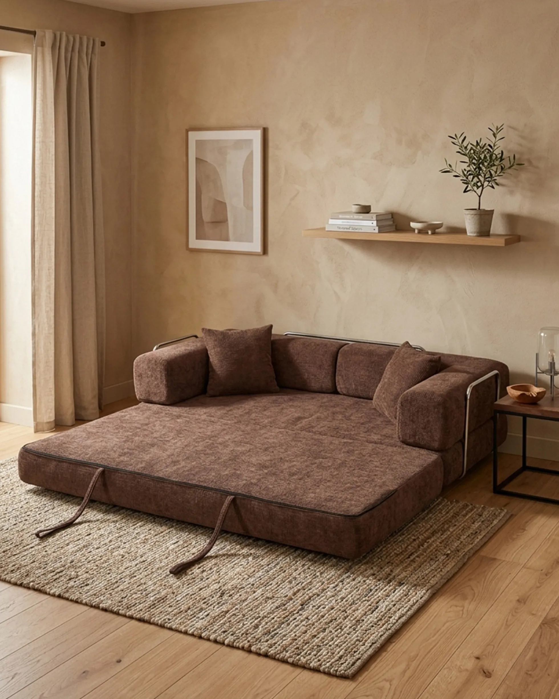 Sofás POP UP! Sofá 3 lugares OPEN com cama embalado a vácuo