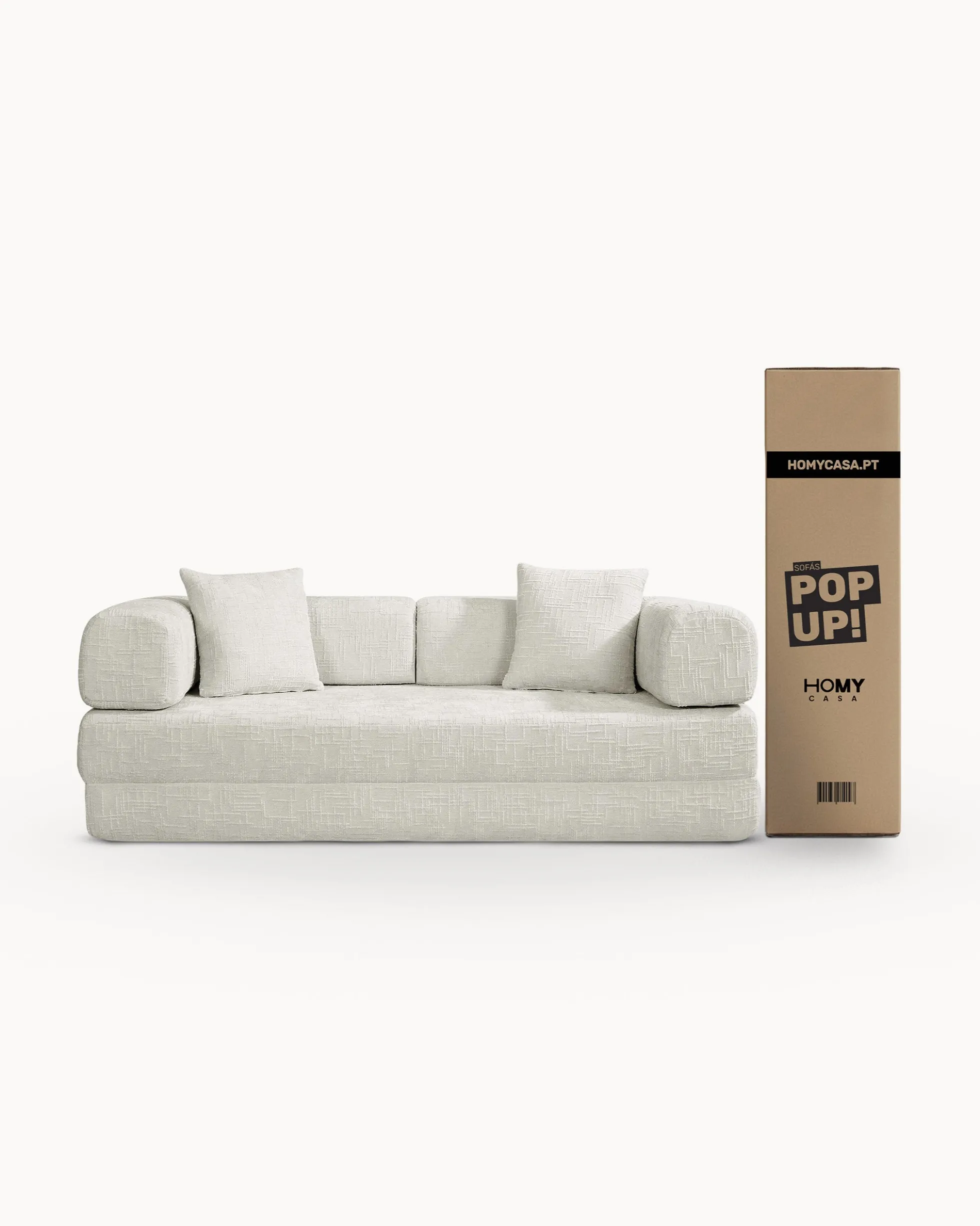 Sofás POP UP! Sofá 3 lugares OPEN com cama embalado a vácuo