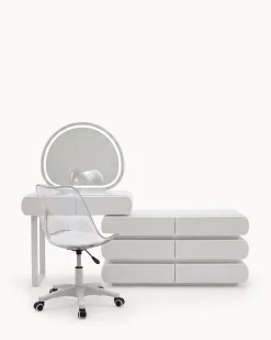Toucador MARU com espelho,iluminação LED e cadeira