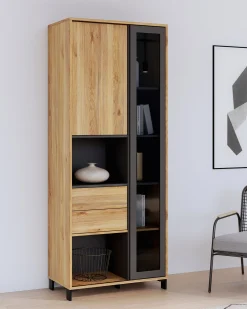 Vitrine NERO com 2 portas e 2 gavetas