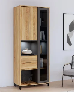 Vitrine NERO com 2 portas e 2 gavetas